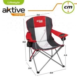 AKTIVE - Chaise De Camping XL Avec Porte-Gobelet -Activités De Plein Air aktive chaise de camping xl avec porte gobelet 5
