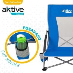 AKTIVE - Chaise Pliante Avec Poche Et Poignée De Transport -Activités De Plein Air aktive chaise pliante avec poche et poignee de transport 2