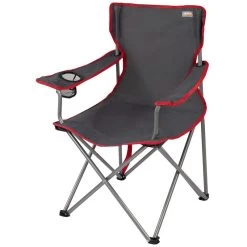 AKTIVE - Chaise Pliante Camping 64,50x49,50x82 Cm, Gris Foncé Et Rouge