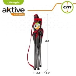 AKTIVE - Chaise Pliante Camping 64,50x49,50x82 Cm, Gris Foncé Et Rouge -Activités De Plein Air aktive chaise pliante camping 6450x4950x82 cm gris fonce et rouge 6