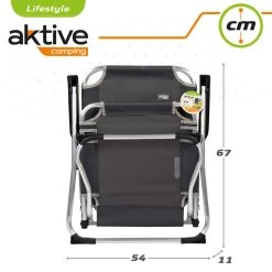 AKTIVE - Chaise Pliante Camping Fixe En Aluminium 54 X 57 X 91 Cm, Gris -Activités De Plein Air aktive chaise pliante camping fixe en aluminium 54 x 57 x 91 cm gris 6