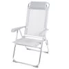 AKTIVE - Chaise Pliante Haute Avec Dossier Haut Réglable 5 Positions, Gris -Activités De Plein Air aktive chaise pliante haute avec dossier haut reglable 5 positions gris