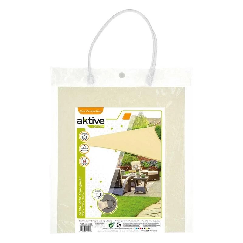 Aktive Garden Uv50 Store Triangulaire Couleur Crème 6 Aktive Garden Uv50 Store Triangulaire Couleur Crème – Image 4