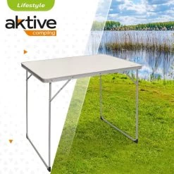 AKTIVE - Table Pliante En Aluminium Et Bois. Table De Camping 80x60x70 Cm 10 AKTIVE - Table Pliante En Aluminium Et Bois. Table De Camping 80x60x70 Cm -Activités De Plein Air aktive table pliante en aluminium et bois table de camping 80x60x70 cm 1