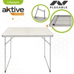 AKTIVE - Table Pliante En Aluminium Et Bois. Table De Camping 80x60x70 Cm 11 AKTIVE - Table Pliante En Aluminium Et Bois. Table De Camping 80x60x70 Cm -Activités De Plein Air aktive table pliante en aluminium et bois table de camping 80x60x70 cm 2