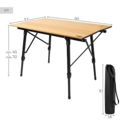 AKTIVE - Table Pliante Glampling Hauteur Réglable. Table De Camping, 90 X 57 Cm -Activités De Plein Air aktive table pliante glampling hauteur reglable table de camping 90 x 57 cm 3