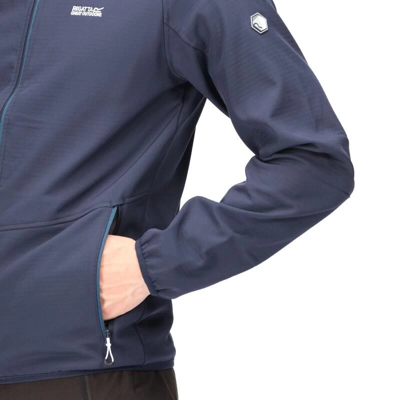 Regatta Arec III Homme Randonnée Softshell Veste - Marine 8 Regatta Arec III Homme Randonnée Softshell Veste - Marine – Image 6