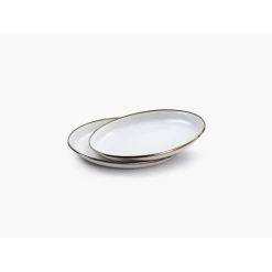 Barebones Assiettes Et Plateaux En émail - 2 Pièces - Coquille D'Oeuf -Activités De Plein Air barebones assiettes et plateaux en email 2 pieces coquille doeuf 1