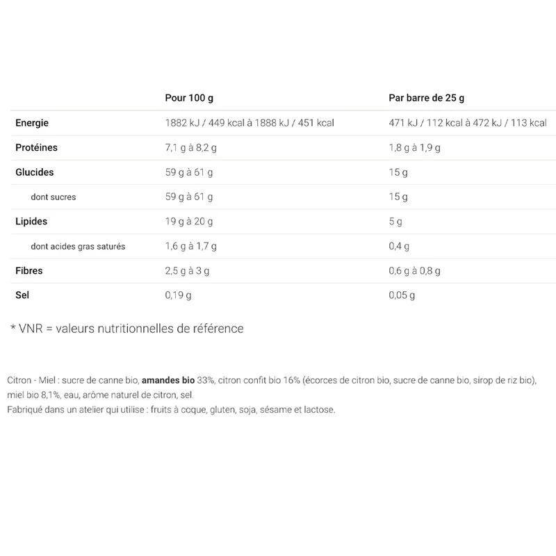Barre énergétique Amelix Bio Citron - Miel - 4 X25g 4 Barre énergétique Amelix Bio Citron - Miel - 4 X25g – Image 2