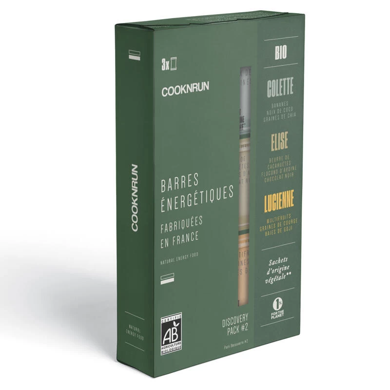 Barres énergétiques Bio Aux Dattes CooknRun Discovery Pack #2 3 Barres énergétiques Bio Aux Dattes CooknRun Discovery Pack #2