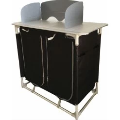 BAYASUN Meuble De Cuisine 4 Étagères Pieds Réglables Gris -Activités De Plein Air bayasun meuble de cuisine 4 etageres pieds reglables gris 2