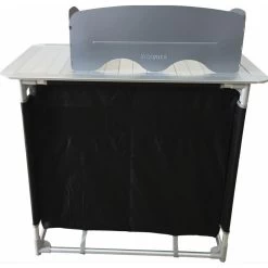 BAYASUN Meuble De Cuisine 4 Étagères Pieds Réglables Gris -Activités De Plein Air bayasun meuble de cuisine 4 etageres pieds reglables gris 4