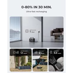 BLUETTI Générateur Électrique EB3A+PV200 268Wh/600W LiFePO4 Batterie Pour Voyage -Activités De Plein Air bluetti generateur electrique eb3apv200 268wh600w lifepo4 batterie pour voyage 3