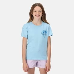 Regatta Bosley V T-shirt De Marche à Manches Courtes Pour Enfant - Bleu -Activités De Plein Air bosley v t shirt de marche a manches courtes pour enfant bleu 4