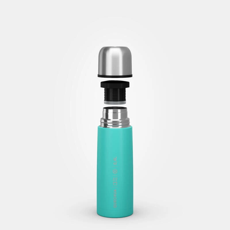 Quechua Bouteille Isotherme Inox 0,4L Avec Gobelet Pour La Randonnée - Turquoise 10 Quechua Bouteille Isotherme Inox 0,4L Avec Gobelet Pour La Randonnée - Turquoise – Image 8