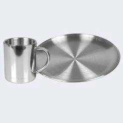 Camping Assiette Plate Et Tasse Isotherme Set | Acier Inoxydable -Activités De Plein Air camping assiette plate et tasse isotherme set acier inoxydable 2