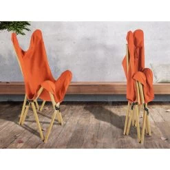 Chaise Longue Tofte - Chaise Relax De Camping - Pliable - Max. 120 Kg - Orange -Activités De Plein Air chaise longue tofte chaise relax de camping pliable max 120 kg orange 5