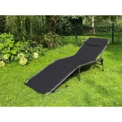 Chaise Longue Torget - Transat - Bain De Soleil 190x60x30 Cm - 150 Kg - Pliable -Activités De Plein Air chaise longue torget transat bain de soleil 190x60x30 cm 150 kg pliable 4