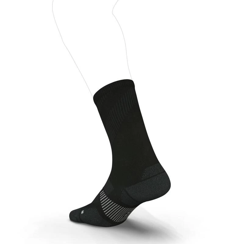 CHAUSSETTES DE RUNNING RUN900 FINES MI-MOLLET NOIRES 4 CHAUSSETTES DE RUNNING RUN900 FINES MI-MOLLET NOIRES – Image 2