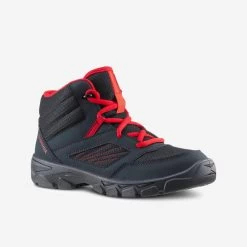 Quechua Chaussures De Randonnée Enfant Avec Lacets MH100 MID Grise Foncée Du 35 AU 38
