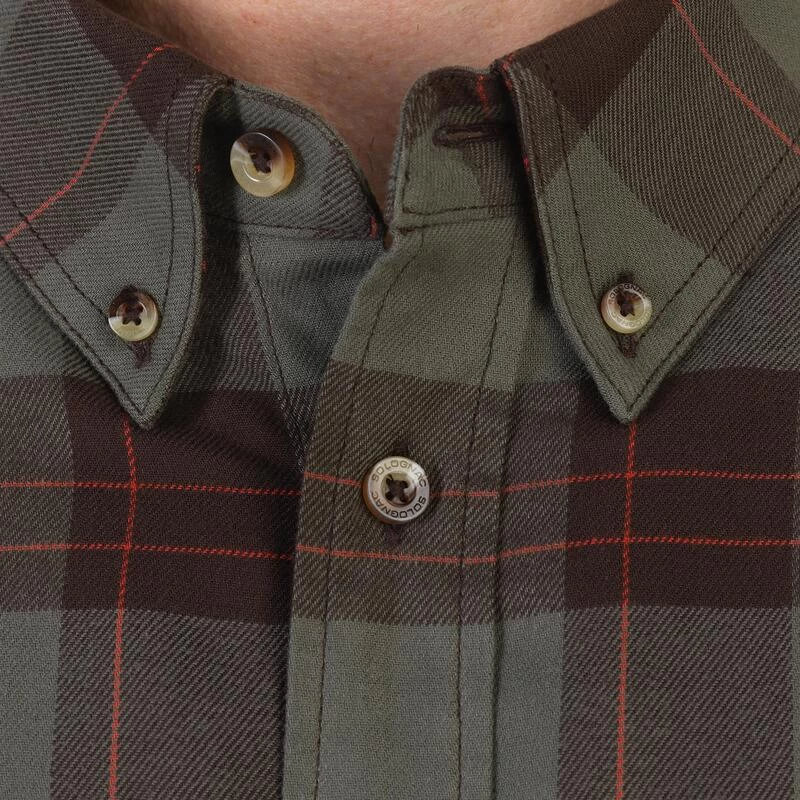 Chemise Manches Longues Chasse Coton Chaude Homme - 500 Carreaux Vert 8 Chemise Manches Longues Chasse Coton Chaude Homme - 500 Carreaux Vert – Image 6