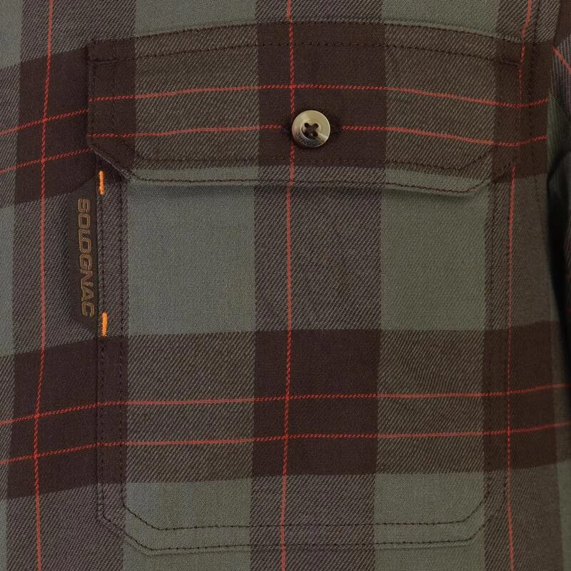 Chemise Manches Longues Chasse Coton Chaude Homme - 500 Carreaux Vert 9 Chemise Manches Longues Chasse Coton Chaude Homme - 500 Carreaux Vert – Image 7