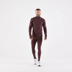 COLLANT RUNNING HOMME CHAUD - KIPRUN BORDEAUX -Activités De Plein Air collant running homme chaud kiprun bordeaux 2