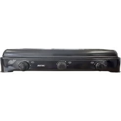 MPM Cuisinière à Gaz Portable Pour Le Camping Avec 3 Feux Couvercle Smile -Activités De Plein Air cuisiniere a gaz portable pour le camping avec 3 feux couvercle smile 2