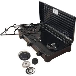 MPM Cuisinière à Gaz Portable Pour Le Camping Avec 3 Feux Couvercle Smile -Activités De Plein Air cuisiniere a gaz portable pour le camping avec 3 feux couvercle smile 6