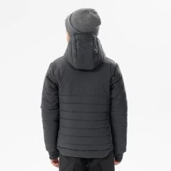 Quechua DOUDOUNE DE RANDONNÉE - HYBRIDE NOIRE - ENFANT 7-15 ANS -Activités De Plein Air doudoune de randonnee hybride noire enfant 7 15 ans 2