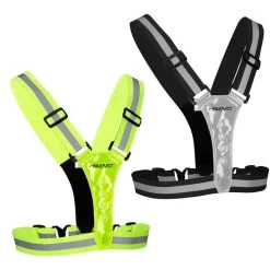 AVENTO Gilet De Running Avec éclairage LED Réfléchissant - Jaune Fluo -Activités De Plein Air gilet de running avec eclairage led reflechissant jaune fluo 2