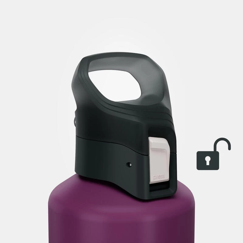 Quechua Gourde Alu 1L Avec Bouchon à Ouverture Rapide Pour La Randonnée - Violet 7 Quechua Gourde Alu 1L Avec Bouchon à Ouverture Rapide Pour La Randonnée - Violet – Image 5