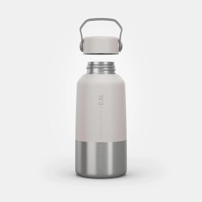 Quechua Gourde Inox 0,6L Avec Bouchon à Vis Pour La Randonnée - Blanc 4 Quechua Gourde Inox 0,6L Avec Bouchon à Vis Pour La Randonnée - Blanc – Image 2
