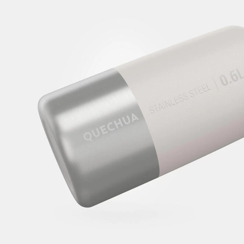 Quechua Gourde Inox 0,6L Avec Bouchon à Vis Pour La Randonnée - Blanc 5 Quechua Gourde Inox 0,6L Avec Bouchon à Vis Pour La Randonnée - Blanc – Image 3