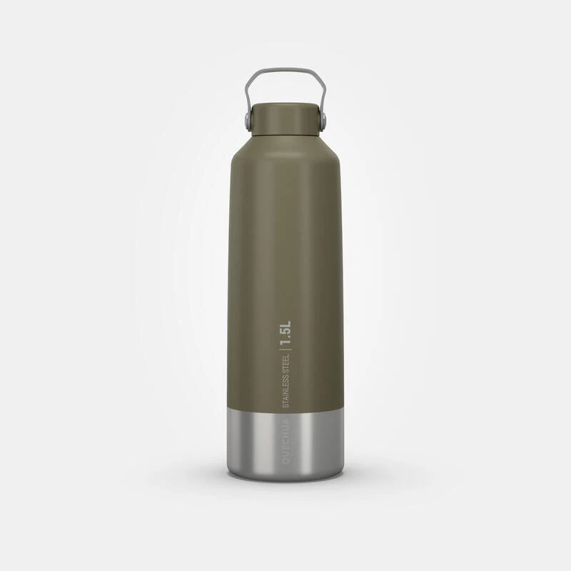 Quechua Gourde Inox 1,5L Avec Bouchon à Vis Pour La Randonnée - Kaki 12 Quechua Gourde Inox 1,5L Avec Bouchon à Vis Pour La Randonnée - Kaki – Image 10