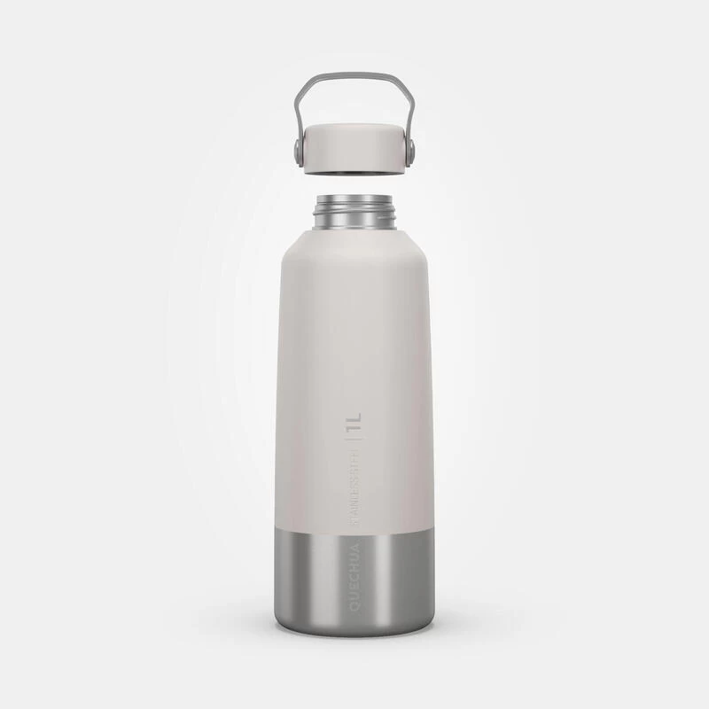 Quechua Gourde Inox 1L Avec Bouchon à Vis Pour La Randonnée - Blanc 4 Quechua Gourde Inox 1L Avec Bouchon à Vis Pour La Randonnée - Blanc – Image 2