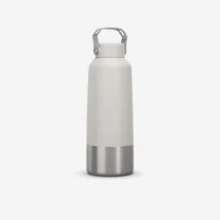 Quechua Gourde Inox 1L Avec Bouchon à Vis Pour La Randonnée - Blanc