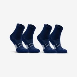 Lot X2 De Chaussettes Running Enfant -KIPRUN 500 MID Bleue Marine