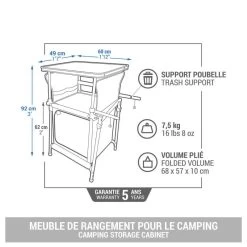 Quechua MEUBLE DE RANGEMENT PLIABLE ET COMPACT POUR LE CAMPING -Activités De Plein Air meuble de rangement pliable et compact pour le camping 1