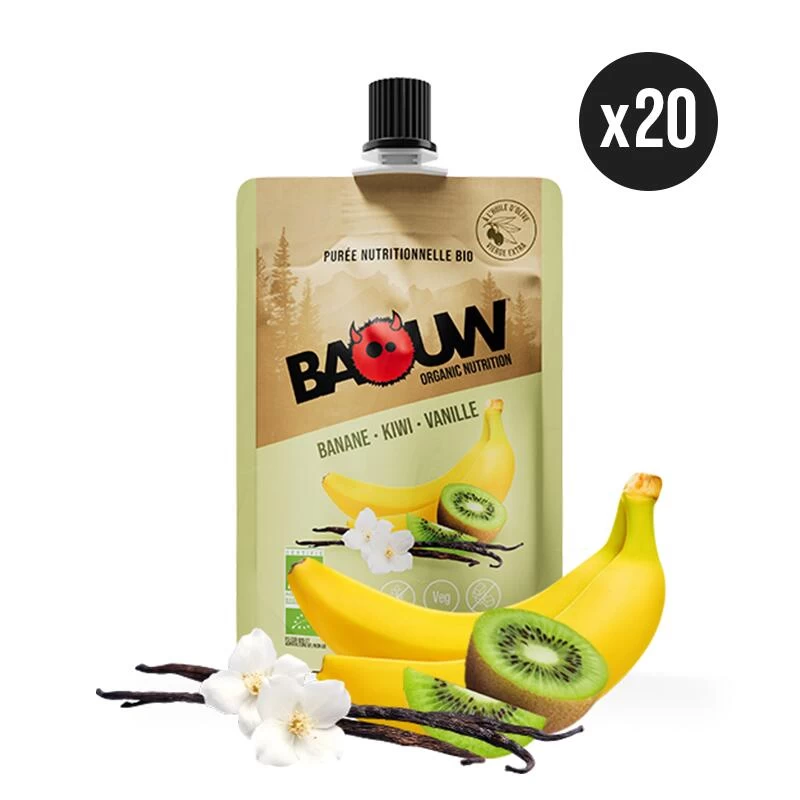 Pack X20 Purées Nutritionnelles Bio Fruitées Banane-Kiwi-Vanille 90g 3 Pack X20 Purées Nutritionnelles Bio Fruitées Banane-Kiwi-Vanille 90g
