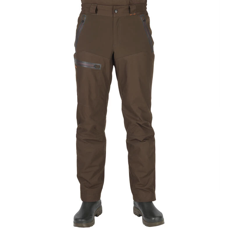 Pantalon Chasse Imperméable Renfort Marron 900 4 Pantalon Chasse Imperméable Renfort Marron 900 – Image 2