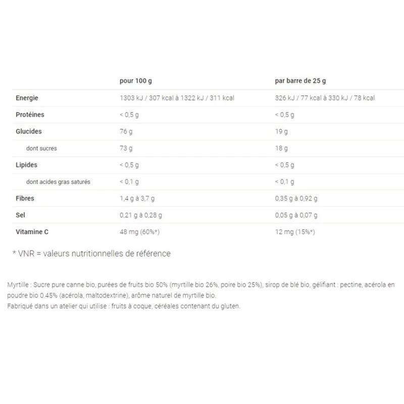 Pâtes De Fruits énergétiques Bio Myrtille - 4 X25g 4 Pâtes De Fruits énergétiques Bio Myrtille - 4 X25g – Image 2