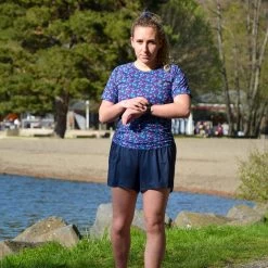 Short Course à Pied Femme Bleu Ecoresponsable -Activités De Plein Air short course a pied femme bleu ecoresponsable 6