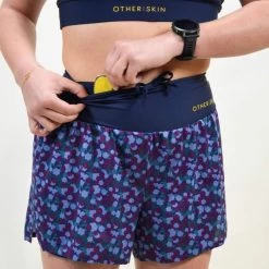 Short Course à Pied Femme Bleu Floral Ecoresponsable -Activités De Plein Air short course a pied femme bleu floral ecoresponsable 2