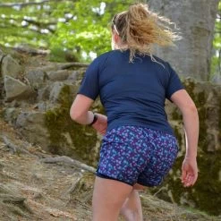 Short Course à Pied Femme Bleu Floral Ecoresponsable -Activités De Plein Air short course a pied femme bleu floral ecoresponsable 4