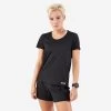 Kalenji T-shirt De Running Respirant Femme - KIPRUN Run 100 Noir -Activités De Plein Air t shirt de running respirant femme kiprun run 100 noir