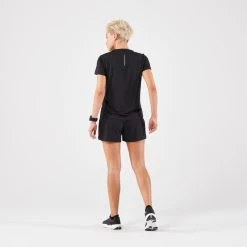 Kalenji T-shirt De Running Respirant Femme - KIPRUN Run 100 Noir -Activités De Plein Air t shirt de running respirant femme kiprun run 100 noir 4