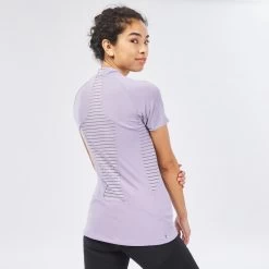 Quechua T-shirt Manches Courtes De Randonnée Montagne - MH500 - Violet - Femme -Activités De Plein Air t shirt manches courtes de randonnee montagne mh500 violet femme 4