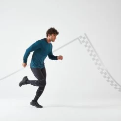 T-SHIRT RUNNING HOMME RESPIRANT MANCHE LONGUE - KIPRUN CARE BLEU PETROLE LTD -Activités De Plein Air t shirt running homme respirant manche longue kiprun care bleu petrole ltd 1