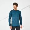 T-SHIRT RUNNING HOMME RESPIRANT MANCHE LONGUE - KIPRUN CARE BLEU PETROLE LTD -Activités De Plein Air t shirt running homme respirant manche longue kiprun care bleu petrole ltd